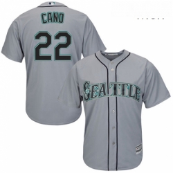 Mens Majestic Seattle Mariners 22 Robinson Cano Replica Grey Road Cool Base MLB Jersey