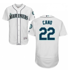 Mens Majestic Seattle Mariners 22 Robinson Cano White Home Flex Base Authentic Collection MLB Jersey