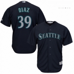 Mens Majestic Seattle Mariners 39 Edwin Diaz Replica Navy Blue Alternate 2 Cool Base MLB Jersey 