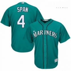 Mens Majestic Seattle Mariners 4 Denard Span Replica Teal Green Alternate Cool Base MLB Jersey 