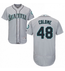 Mens Majestic Seattle Mariners 48 Alex Colome Grey Road Flex Base Authentic Collection MLB Jersey