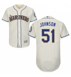 Mens Majestic Seattle Mariners 51 Randy Johnson Cream Alternate Flex Base Authentic Collection MLB Jersey