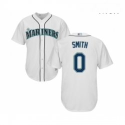 Mens Seattle Mariners 0 Mallex Smith Replica White Home Cool Base Baseball Jersey 