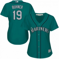 Womens Majestic Seattle Mariners 19 Jay Buhner Authentic Teal Green Alternate Cool Base MLB Jersey 