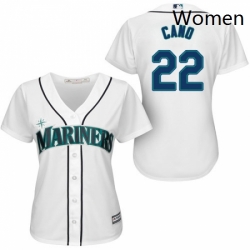 Womens Majestic Seattle Mariners 22 Robinson Cano Authentic White Home Cool Base MLB Jersey