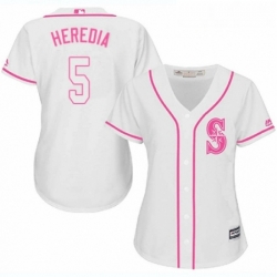 Womens Majestic Seattle Mariners 5 Guillermo Heredia Authentic White Fashion Cool Base MLB Jersey 