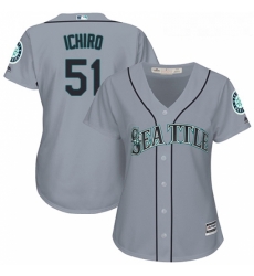 Womens Majestic Seattle Mariners 51 Ichiro Suzuki Authentic Grey Road Cool Base MLB Jersey