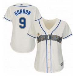 Womens Majestic Seattle Mariners 9 Dee Gordon Authentic Cream Alternate Cool Base MLB Jersey 