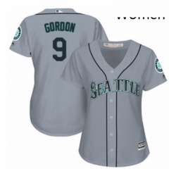 Womens Majestic Seattle Mariners 9 Dee Gordon Authentic Grey Road Cool Base MLB Jersey 