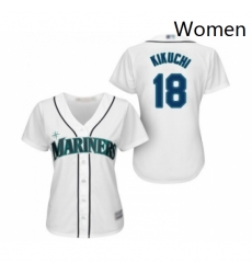 Womens Seattle Mariners 18 Yusei Kikuchi Replica White Home Cool Base Baseball Jersey 