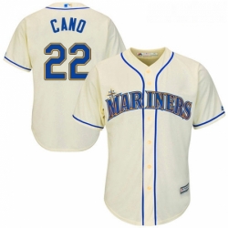 Youth Majestic Seattle Mariners 22 Robinson Cano Replica Cream Alternate Cool Base MLB Jersey