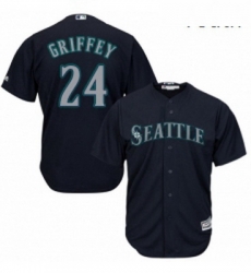 Youth Majestic Seattle Mariners 24 Ken Griffey Replica Navy Blue Alternate 2 Cool Base MLB Jersey