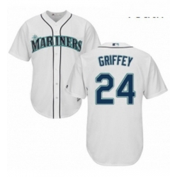 Youth Majestic Seattle Mariners 24 Ken Griffey Replica White Home Cool Base MLB Jersey