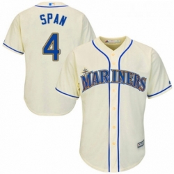 Youth Majestic Seattle Mariners 4 Denard Span Replica Cream Alternate Cool Base MLB Jersey 