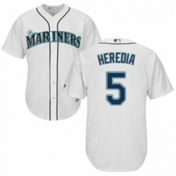 Youth Majestic Seattle Mariners 5 Guillermo Heredia Authentic White Home Cool Base MLB Jersey 