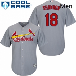 Mens Majestic St Louis Cardinals 18 Mike Shannon Replica Grey Road Cool Base MLB Jersey