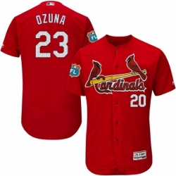 Mens Majestic St Louis Cardinals 23 Marcell Ozuna Red Alternate Flex Base Authentic Collection MLB Jersey