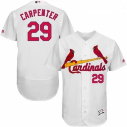 Mens Majestic St Louis Cardinals 29 Chris Carpenter White Home Flex Base Authentic Collection MLB Jersey