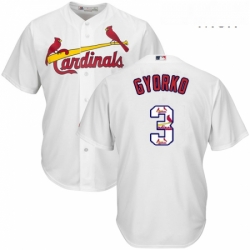 Mens Majestic St Louis Cardinals 3 Jedd Gyorko Authentic White Team Logo Fashion Cool Base MLB Jersey