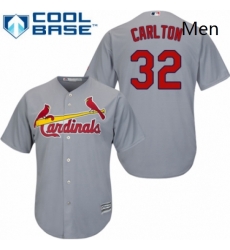 Mens Majestic St Louis Cardinals 32 Steve Carlton Replica Grey Road Cool Base MLB Jersey 