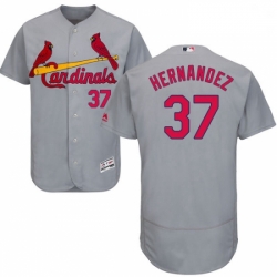 Mens Majestic St Louis Cardinals 37 Keith Hernandez Grey Road Flex Base Authentic Collection MLB Jersey