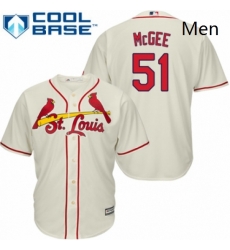 Mens Majestic St Louis Cardinals 51 Willie McGee Replica Cream Alternate Cool Base MLB Jersey