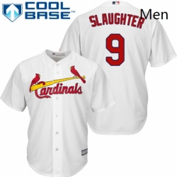 Mens Majestic St Louis Cardinals 9 Enos Slaughter Replica White Home Cool Base MLB Jersey