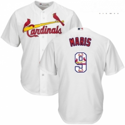 Mens Majestic St Louis Cardinals 9 Roger Maris Authentic White Team Logo Fashion Cool Base MLB Jersey