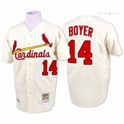 Mens Mitchell and Ness St Louis Cardinals 14 Ken Boyer Replica Cream 1964 Throwback MLB Jersey