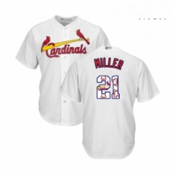 Mens St Louis Cardinals 21 Andrew Miller Authentic White Team Logo Fashion Cool Base Baseball Jersey 