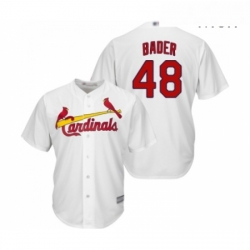 Mens St Louis Cardinals 48 Harrison Bader Replica White Home Cool Base Baseball Jersey 