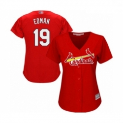 Women's St. Louis Cardinals #19 Tommy Edman Authentic Red Alternate Cool Base Baseball Player Jersey