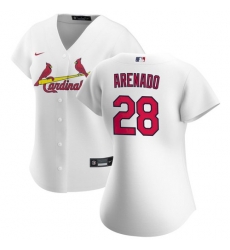 Women St. Louis Cardinals Nolan Arenado White Jersey Home Cool Base