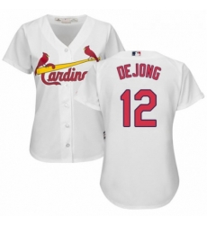 Womens Majestic St Louis Cardinals 12 Paul DeJong Replica White Home Cool Base MLB Jersey 