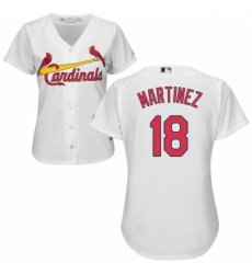 Womens Majestic St Louis Cardinals 18 Carlos Martinez Replica White Home Cool Base MLB Jersey