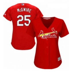 Womens Majestic St Louis Cardinals 25 Mark McGwire Authentic Red Alternate Cool Base MLB Jersey