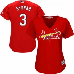 Womens Majestic St Louis Cardinals 3 Jedd Gyorko Replica Red Alternate Cool Base MLB Jersey