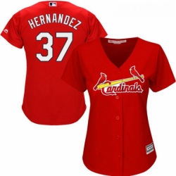 Womens Majestic St Louis Cardinals 37 Keith Hernandez Authentic Red Alternate Cool Base MLB Jersey