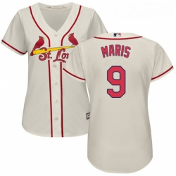 Womens Majestic St Louis Cardinals 9 Roger Maris Replica Cream Alternate Cool Base MLB Jersey