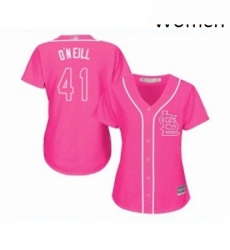 Womens St Louis Cardinals 41 Tyler O Neill Replica Pink Fashion Cool Base Baseball Jersey 