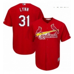 Youth Majestic St Louis Cardinals 31 Lance Lynn Authentic Red Alternate Cool Base MLB Jersey