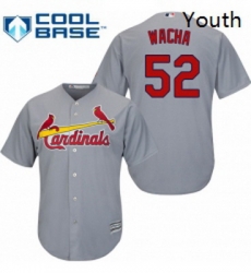 Youth Majestic St Louis Cardinals 52 Michael Wacha Authentic Grey Road Cool Base MLB Jersey