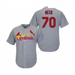 Youth St Louis Cardinals 70 Chris Beck Replica Grey Road Cool Base Baseball Jersey 