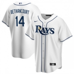 Men Tampa Bay Rays 14 Christian Bethancourt White Cool Base Stitched Baseball Jersey