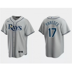 Men Tampa Bay Rays 17 Isaac Paredes Gray Cool Base Stitched Baseball Jersey