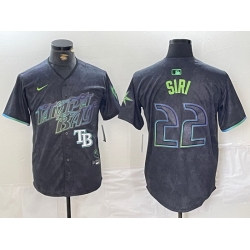 Men Tampa Bay Rays 22 Jose Siri Charcoal 2024 City Connect Limited Stitched Baseball Jersey 1