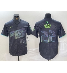 Men Tampa Bay Rays 22 Jose Siri Charcoal 2024 City Connect Limited Stitched Baseball Jersey 2