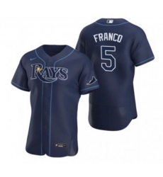 Men Tampa Bay Rays 5 Wander Franco Navy Flex Base Stitched Jersey