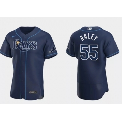 Men Tampa Bay Rays 55 Luke Raley Navy Flex Base Stitched Jersey