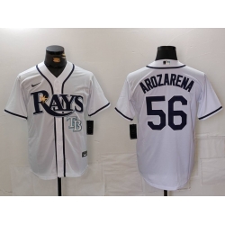 Men Tampa Bay Rays 56 Randy Arozarena White Cool Base Stitched Baseball Jersey